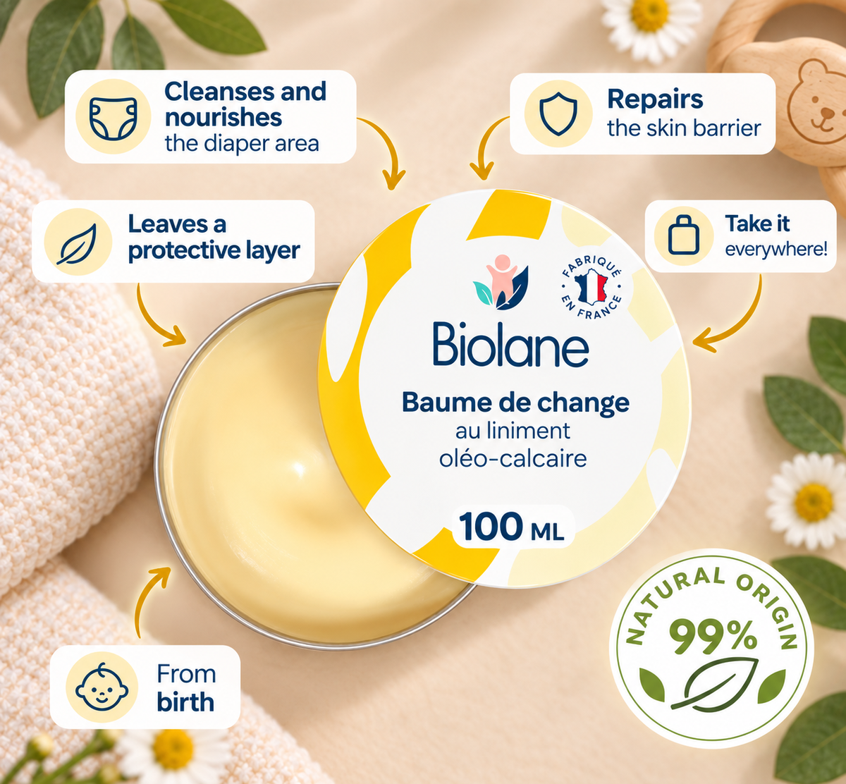 Biolane Diaper Change Balm with Liniment – 100 mL