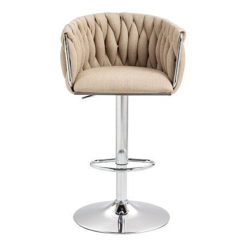 360° Swivel Fabric Bar Stools Set of 2