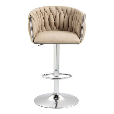 360° Swivel Fabric Bar Stools Set of 2