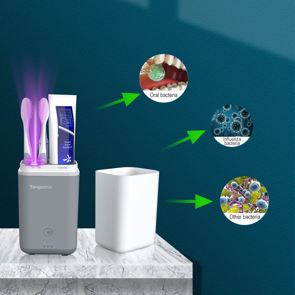 Toothbrush Disinfection Box Uv Ultraviolet Sterilization Sterilizer Toothbrush Air-dry Storage Cup