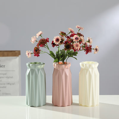 Plastic Vase Fashion Simple Anti-Drop Imitation Ceramic Vase Home Decoration Ornaments