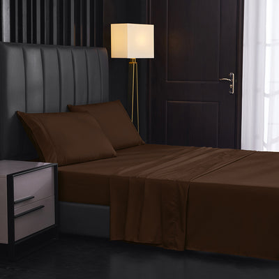 Solid Color Four-piece Sanded Bedsheet Set
