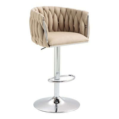 360° Swivel Fabric Bar Stools Set of 2