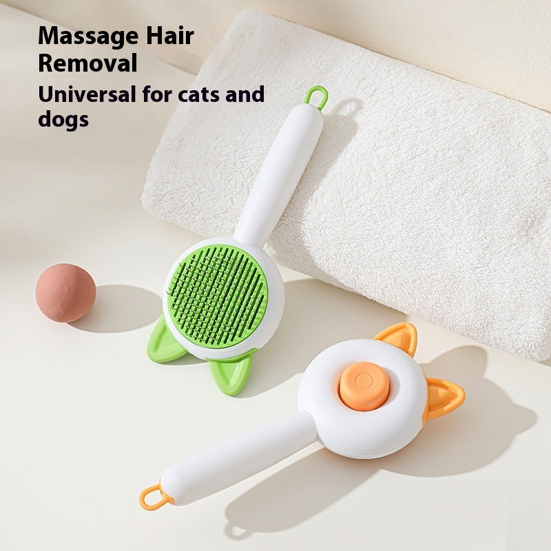 Self-Cleaning Pet Grooming Brush – Dog & Cat Hair Remover