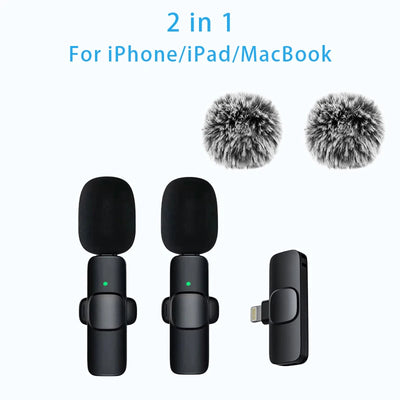 Wireless Lavalier Microphone Portable for iPhone Android PC Camera Live