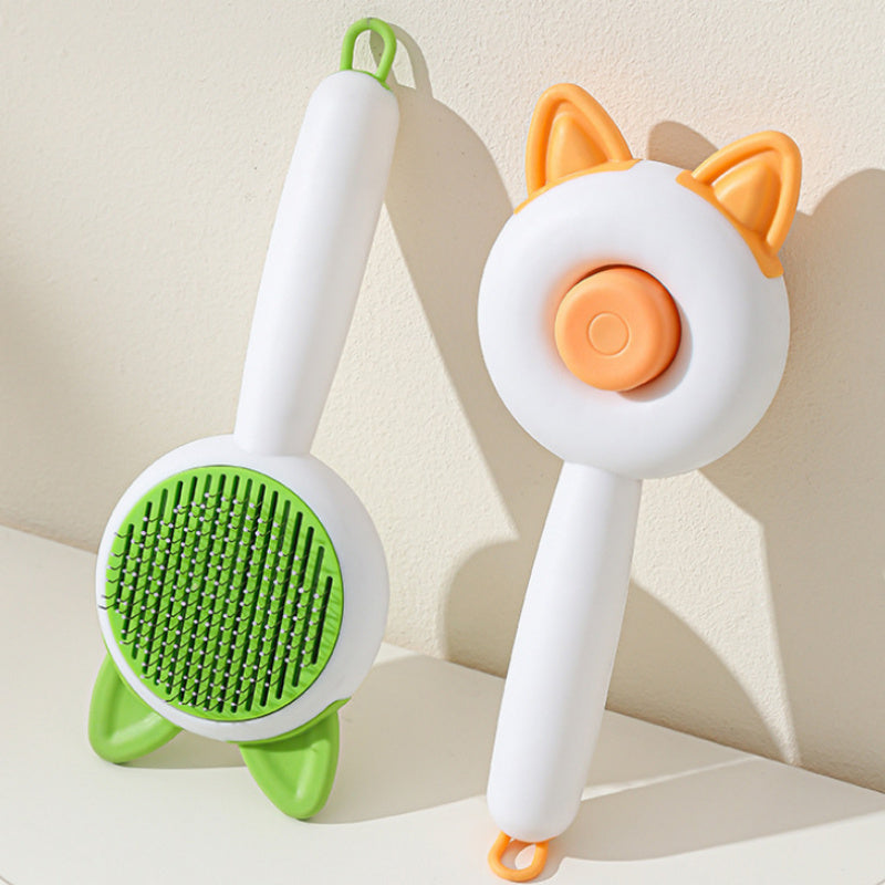 Self-Cleaning Pet Grooming Brush – Dog & Cat Hair Remover