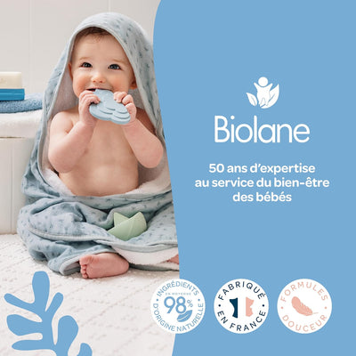 BIOLANE - Solide Lavant Douceur - Bain Bébé - 95% d'Origine Naturelle -75g - Corps et Cheveux - Sans savon