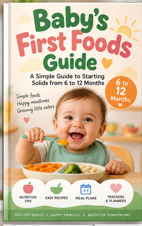 Baby's First Foods Guide digital ebook for starting solids from 6 to 12 months