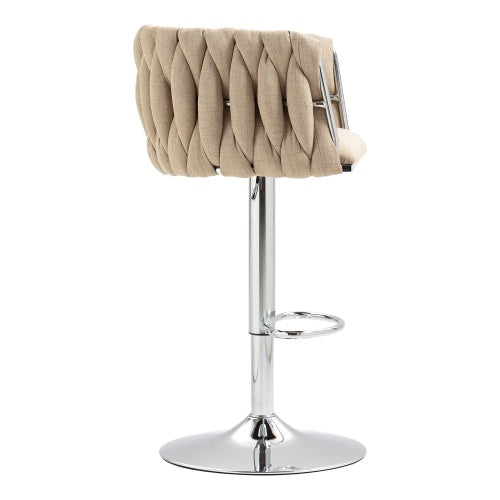 360° Swivel Fabric Bar Stools Set of 2