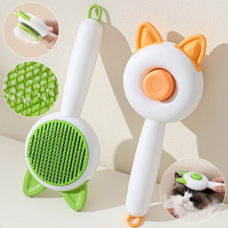 Self-Cleaning Pet Grooming Brush – Dog & Cat Hair Remover