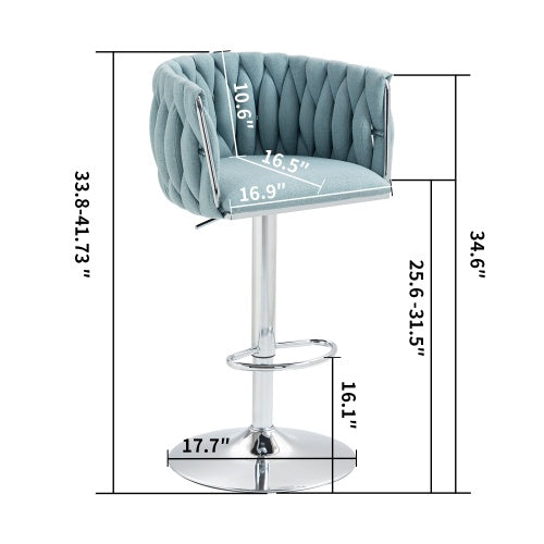 360° Swivel Fabric Bar Stools Set of 2