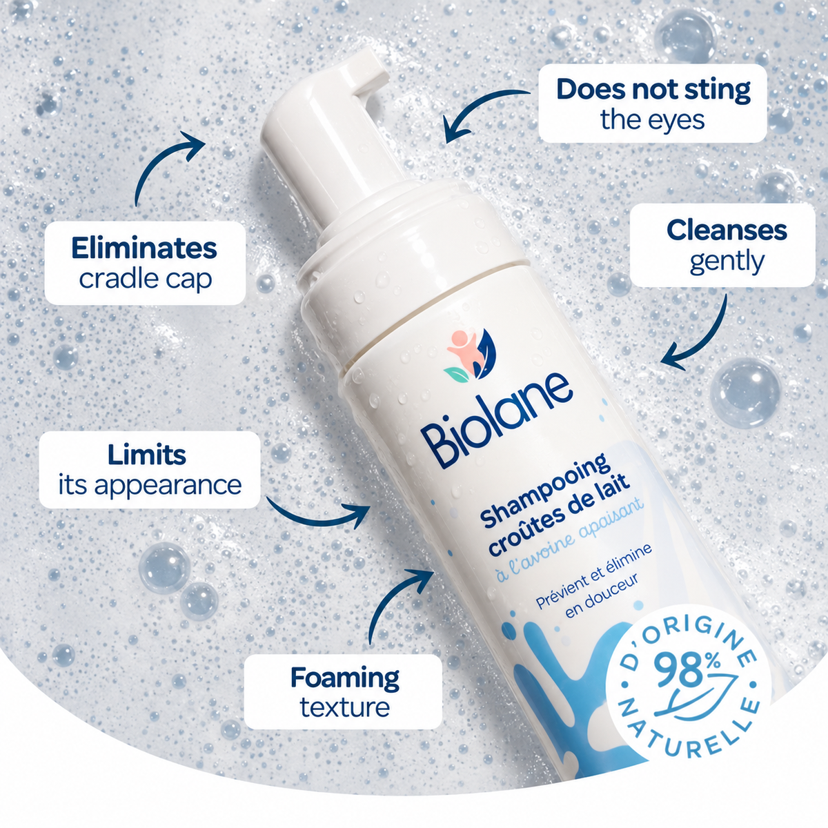 Biolane Cradle Cap Shampoo with Soothing Oat – 150 mL