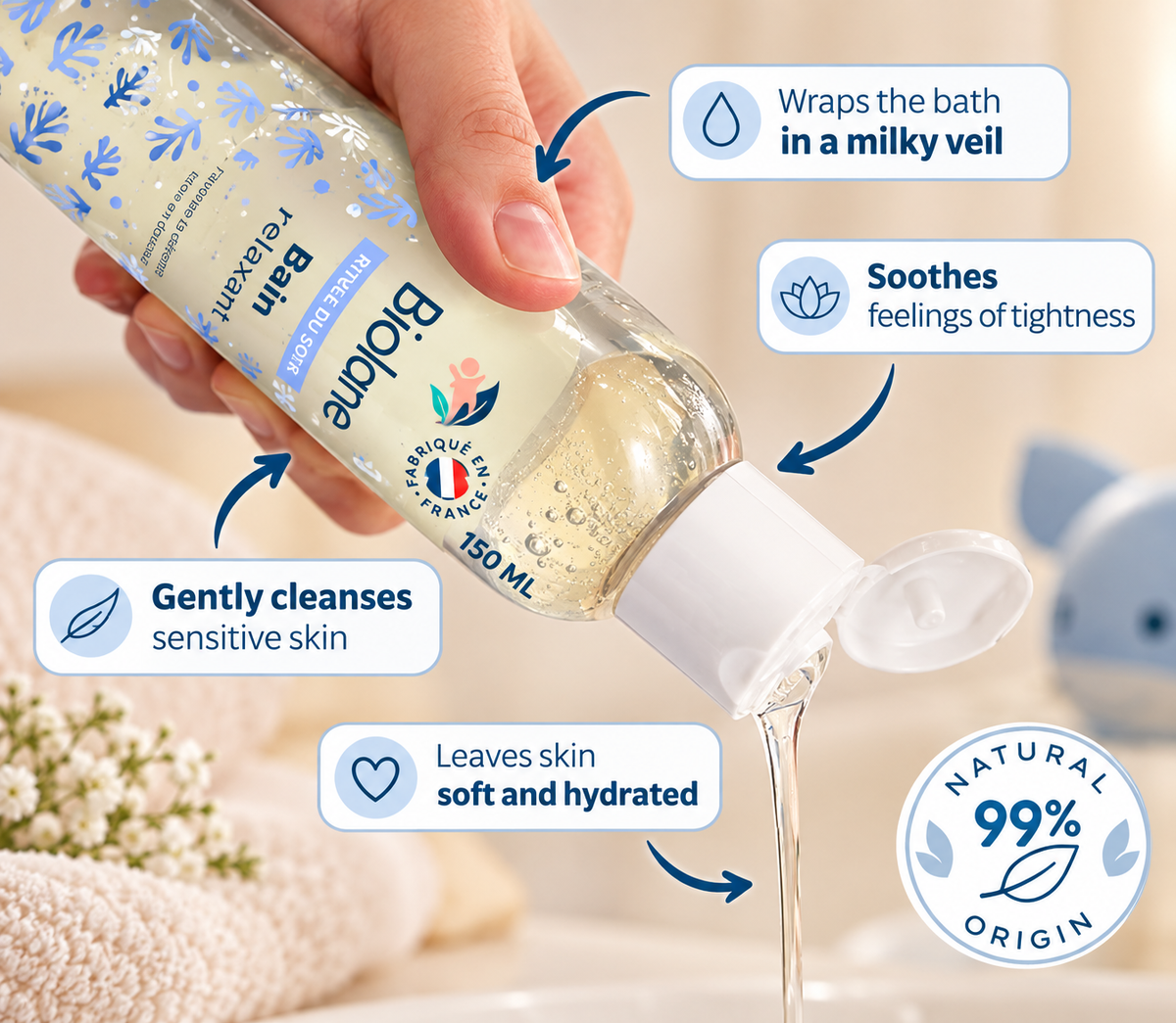 Biolane Relaxing Baby Bath – Gentle & Soothing Bedtime Care